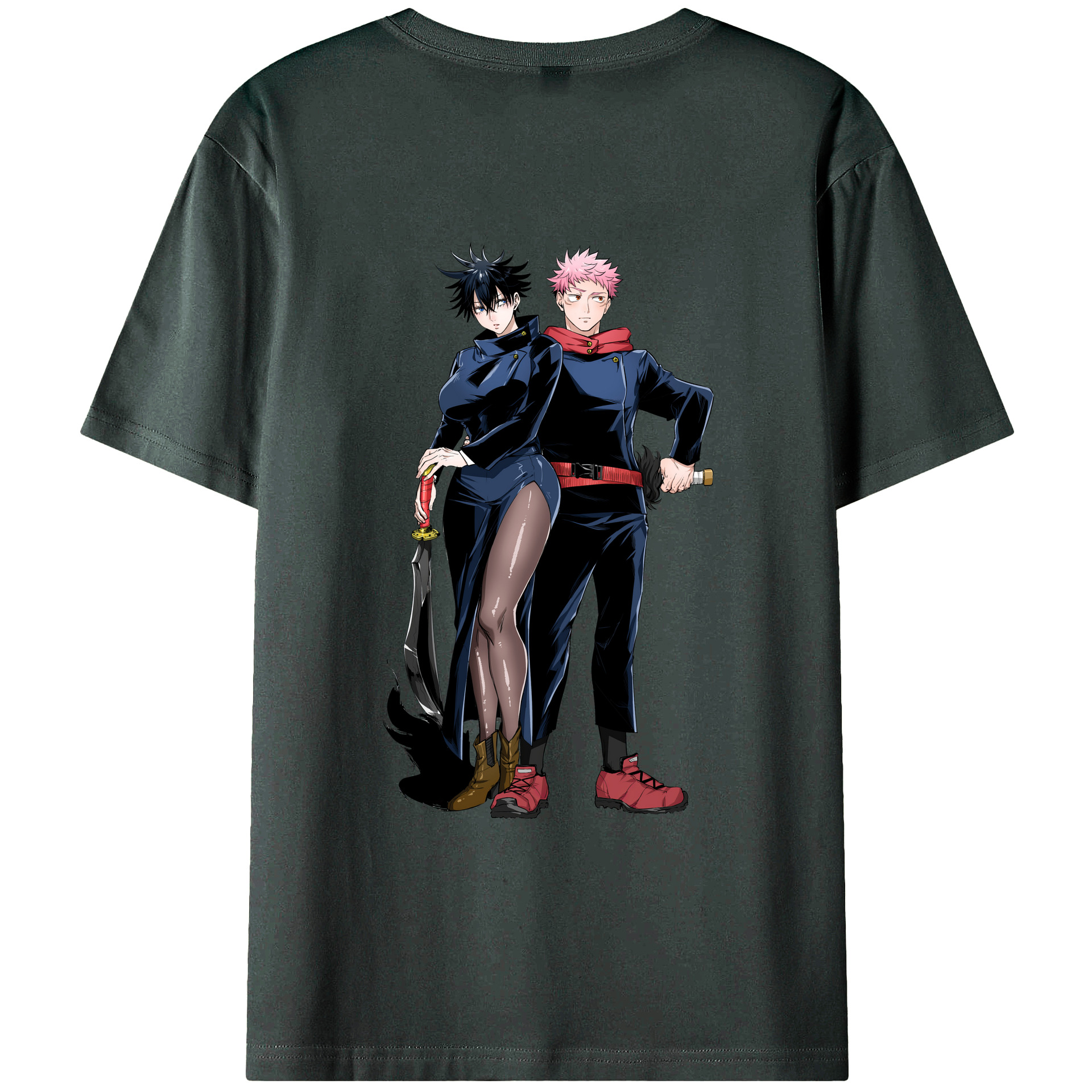 （画像用） 呪術廻戦 Jujutsu Kaisen 綿100％ メンズ半袖Tシャツ（バックプリント） 通気性